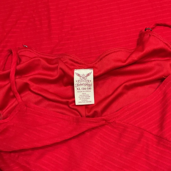 NWT Faded Glory Red Spaghetti Strap Maxi Dress Size Extra Large - Picture 8 of 10